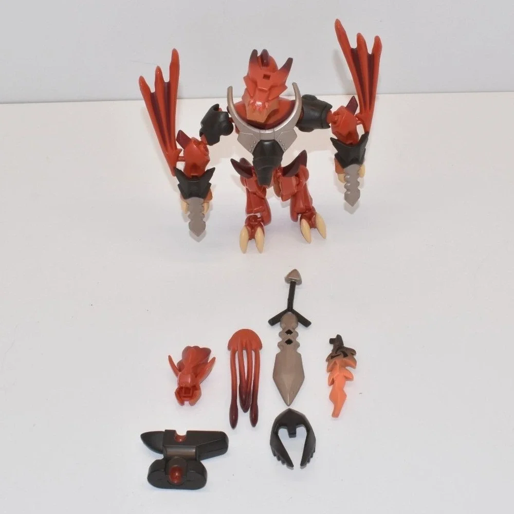 Xevoz Reptosaur Firedrake Figure‎ Accessories and Helix Hasbro STIKFAS Wave 4